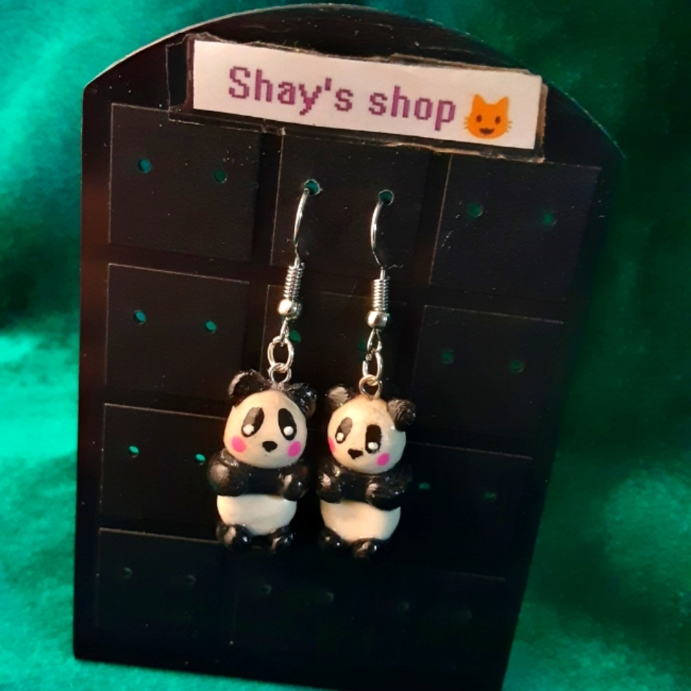 Panda earrings